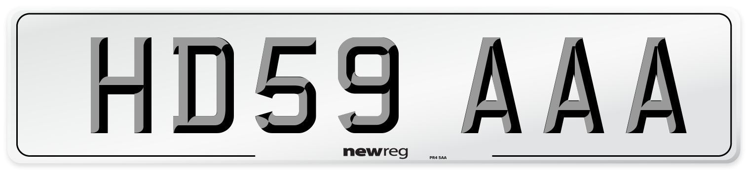 HD59 AAA Number Plate from New Reg